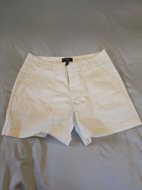Banana Republic White Cotton Blend Women's Shorts